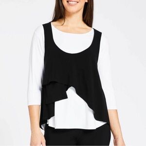 Sympli Black Asymmetrical Layered Tank Top – Size 8